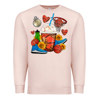 Pale Pink Basketball Frappe Coffee Premium Sweatshirt - FaDigitalArtStudio