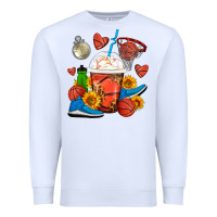 White Basketball Frappe Coffee Premium Sweatshirt - FaDigitalArtStudio