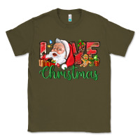 Army Green Love Christmas With Santa Classic Tee - BundleAndBundleShop