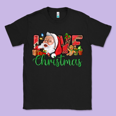 Love Christmas With Santa Classic Tee Designed By Bundleandbundleshop