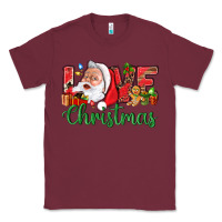 Burgundy Love Christmas With Santa Classic Tee - BundleAndBundleShop