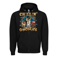 Black chillin with my gnomies Zipper Hoodie - CowGirlArtShop