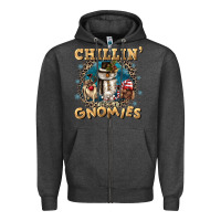 Charcoal Heather chillin with my gnomies Zipper Hoodie - CowGirlArtShop