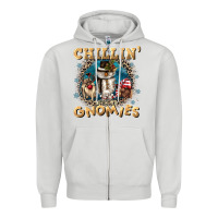 Dove Grey chillin with my gnomies Zipper Hoodie - CowGirlArtShop
