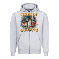 Heather Grey chillin with my gnomies Zipper Hoodie - CowGirlArtShop