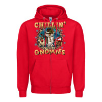 Red chillin with my gnomies Zipper Hoodie - CowGirlArtShop