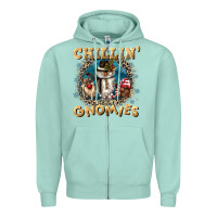 Seafoam chillin with my gnomies Zipper Hoodie - CowGirlArtShop