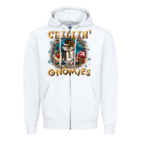 White chillin with my gnomies Zipper Hoodie - CowGirlArtShop