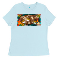Baby Blue western cow cockerel chick  serape leopard sunflowers license plate te Ladies Tee - BarkalooDesign