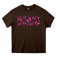 Chocolate Brown breast cancer butterflies Heavy Core Tee - Jasminsmagicworld