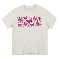Cream breast cancer butterflies Heavy Core Tee - Jasminsmagicworld