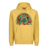 Antique Gold be kind western turquoise rainbow Premium Hoodie - JahusDesignShop