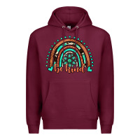 Burgundy be kind western turquoise rainbow Premium Hoodie - JahusDesignShop