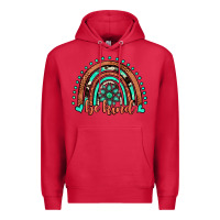Cardinal be kind western turquoise rainbow Premium Hoodie - JahusDesignShop
