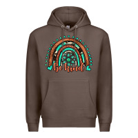 Coffee be kind western turquoise rainbow Premium Hoodie - JahusDesignShop
