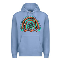 Colony Blue be kind western turquoise rainbow Premium Hoodie - JahusDesignShop