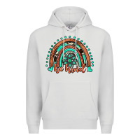 Dove Grey be kind western turquoise rainbow Premium Hoodie - JahusDesignShop