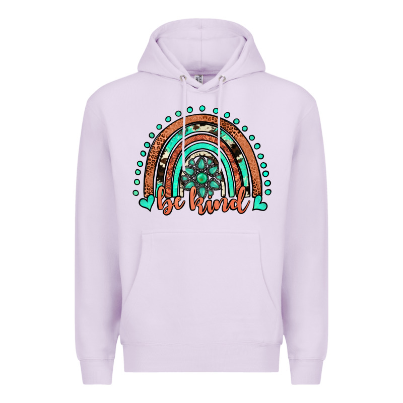 Be Kind Western Turquoise Rainbow Premium Hoodie by JahusDesignShop | Teevron