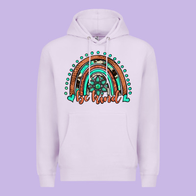 Be Kind Western Turquoise Rainbow Premium Hoodie Designed By Jahusdesignshop