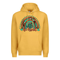 Mustard be kind western turquoise rainbow Premium Hoodie - JahusDesignShop