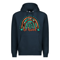 Navy be kind western turquoise rainbow Premium Hoodie - JahusDesignShop