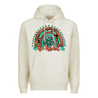 Oatmeal Heather be kind western turquoise rainbow Premium Hoodie - JahusDesignShop