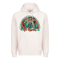 Pale Pink be kind western turquoise rainbow Premium Hoodie - JahusDesignShop