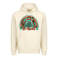 Sandshell be kind western turquoise rainbow Premium Hoodie - JahusDesignShop