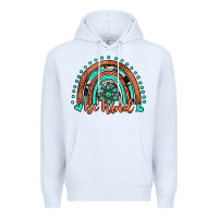 White be kind western turquoise rainbow Premium Hoodie - JahusDesignShop