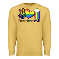 Antique Gold Peace love Pride Premium Sweatshirt - FaDigitalArtStudio