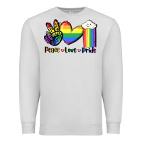 Dove Grey Peace love Pride Premium Sweatshirt - FaDigitalArtStudio