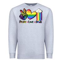 Heather Grey Peace love Pride Premium Sweatshirt - FaDigitalArtStudio