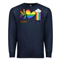 Navy Peace love Pride Premium Sweatshirt - FaDigitalArtStudio