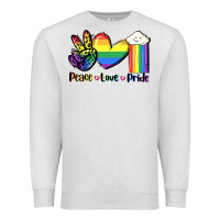 Oatmeal Heather Peace love Pride Premium Sweatshirt - FaDigitalArtStudio