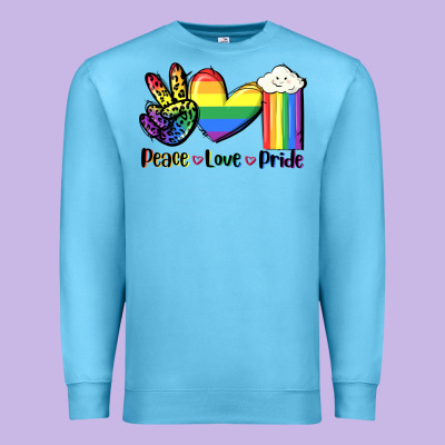 Peace Love Pride Premium Sweatshirt Designed By Fadigitalartstudio