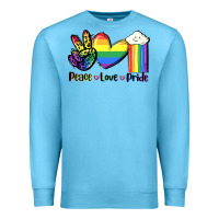 Ocean Blue Peace love Pride Premium Sweatshirt - FaDigitalArtStudio