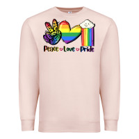 Pale Pink Peace love Pride Premium Sweatshirt - FaDigitalArtStudio