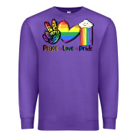 Purple Peace love Pride Premium Sweatshirt - FaDigitalArtStudio