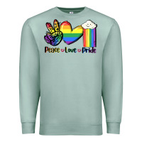 Seafoam Peace love Pride Premium Sweatshirt - FaDigitalArtStudio