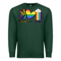 Sports Green Peace love Pride Premium Sweatshirt - FaDigitalArtStudio
