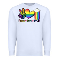 White Peace love Pride Premium Sweatshirt - FaDigitalArtStudio