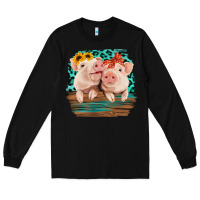 Black Cute Couple Pigs Long Sleeve Tee - Bettercallsaul