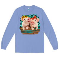 Colony Blue Cute Couple Pigs Long Sleeve Tee - Bettercallsaul