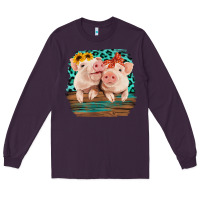 Plum Cute Couple Pigs Long Sleeve Tee - Bettercallsaul