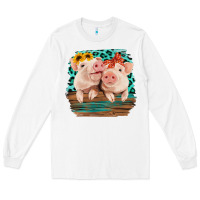 White Cute Couple Pigs Long Sleeve Tee - Bettercallsaul