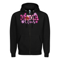 Black mama claus pink christmas Zipper Hoodie - CowGirlArtShop