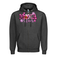 Charcoal Heather mama claus pink christmas Zipper Hoodie - CowGirlArtShop