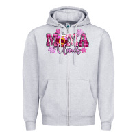 Heather Grey mama claus pink christmas Zipper Hoodie - CowGirlArtShop