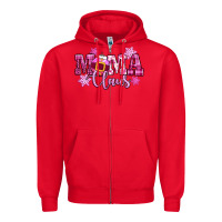 Red mama claus pink christmas Zipper Hoodie - CowGirlArtShop