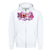 White mama claus pink christmas Zipper Hoodie - CowGirlArtShop